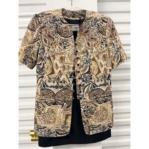 Le Suit Women's Two-Piece Printed Blazer and Skirt Set